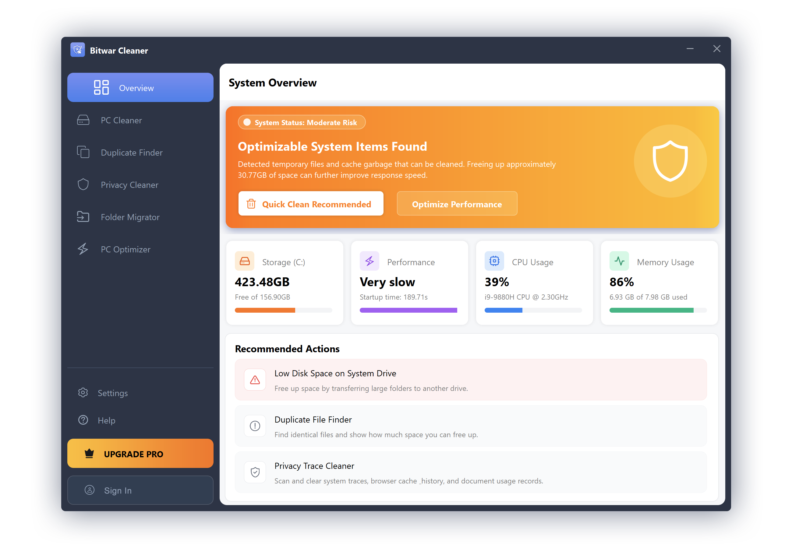 Bitwar Cleaner Screenshot