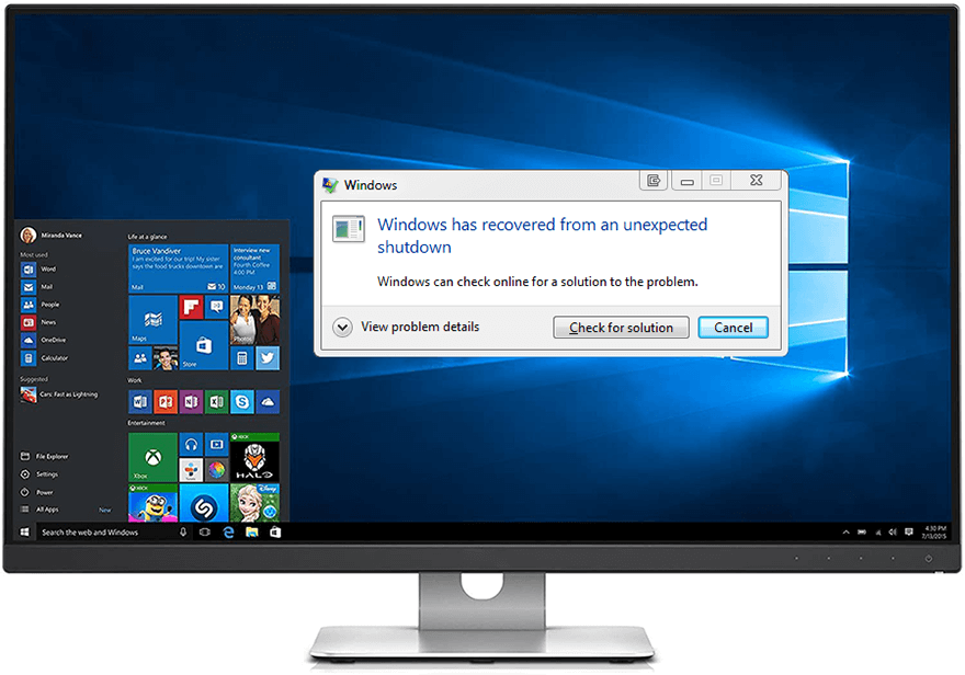 Windows Has Recovered From an Unexpected Shutdown