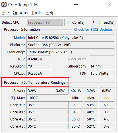 Check the CPU Temperature