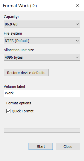 Format the Disk