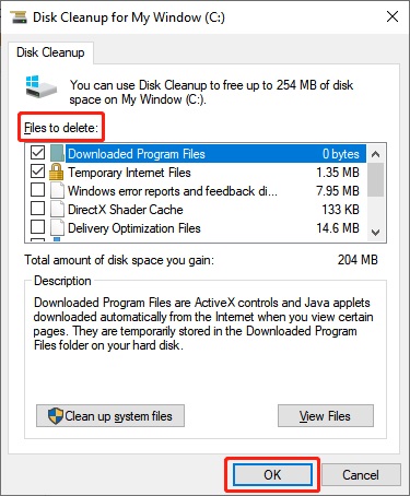 disk cleanup