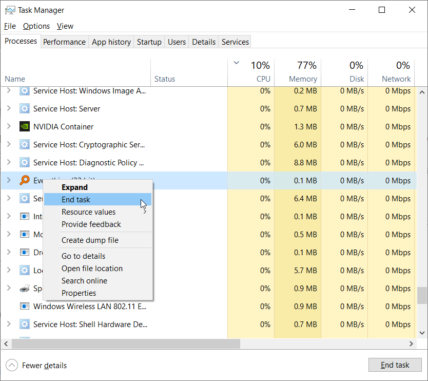 End Processes Using Task Manager