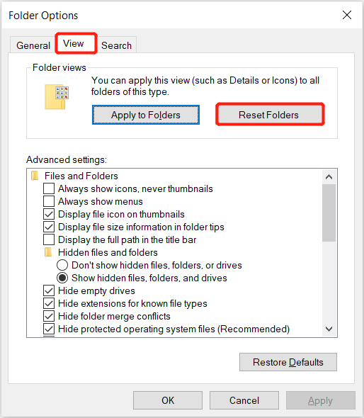 Reset Quick Access Folder