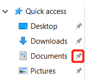 unpin folders from quick access