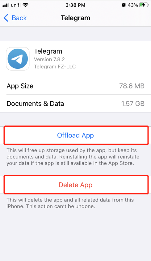 delete cache or app