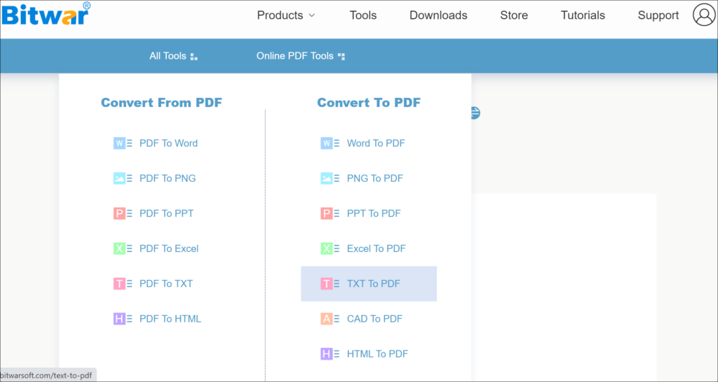bitwar online pdf converter-txt to pdf