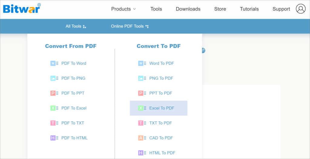 Bitwar online pdf converter-excel to pdf