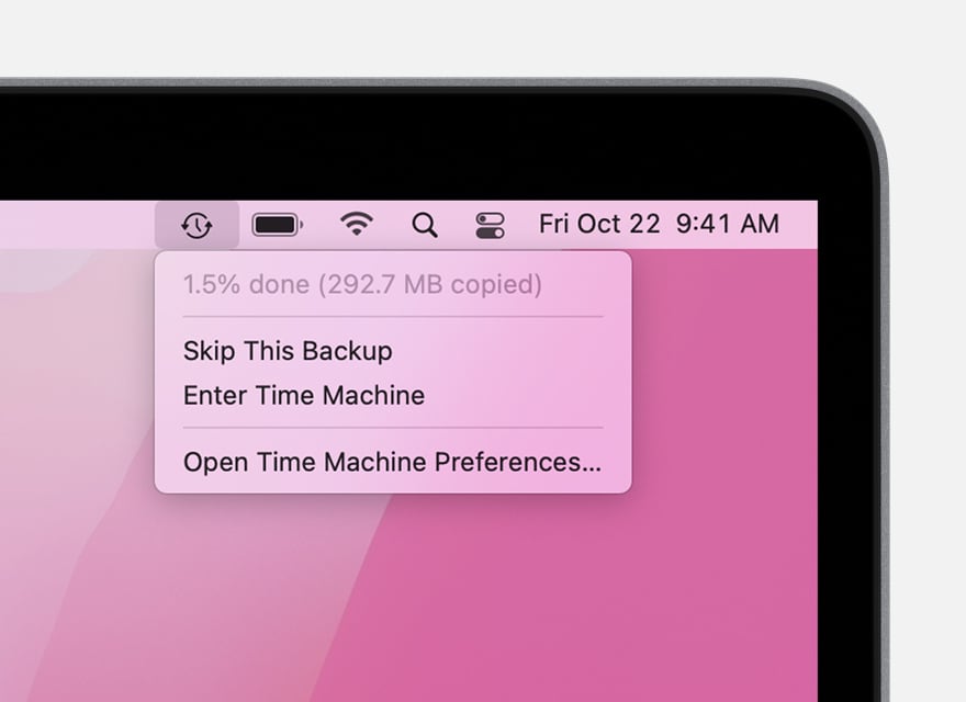 mac-enter Time Machine