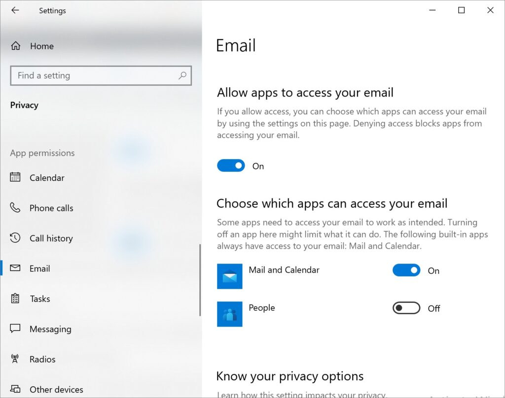 choose which apps can access your email