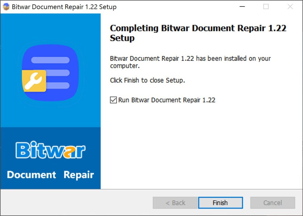 Bitwar document repair-installation 4