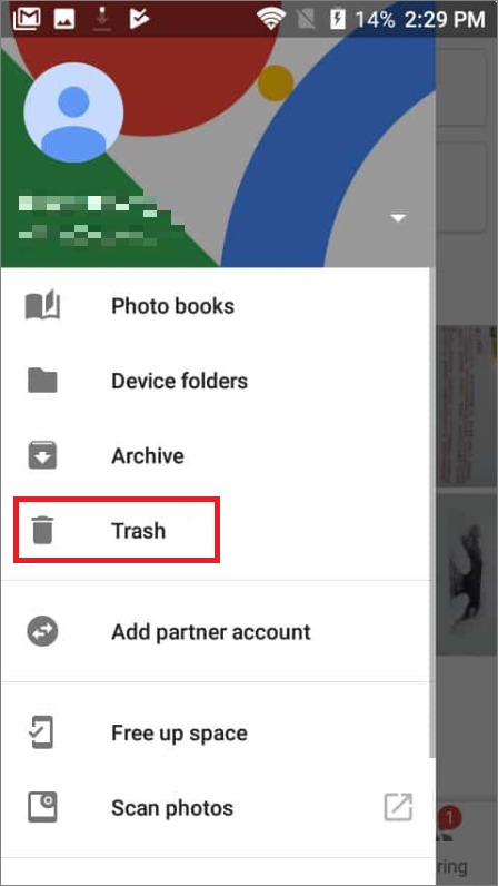 google photos-trash