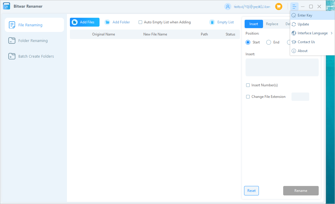 bitwar renamer-enter key