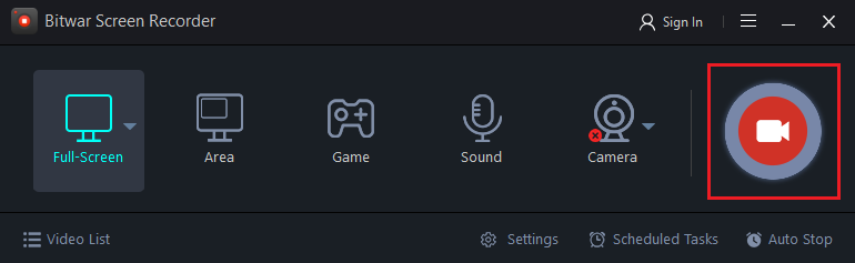 bitwar screen recorder-START