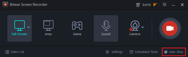 bitwar screen recorder-auto stop