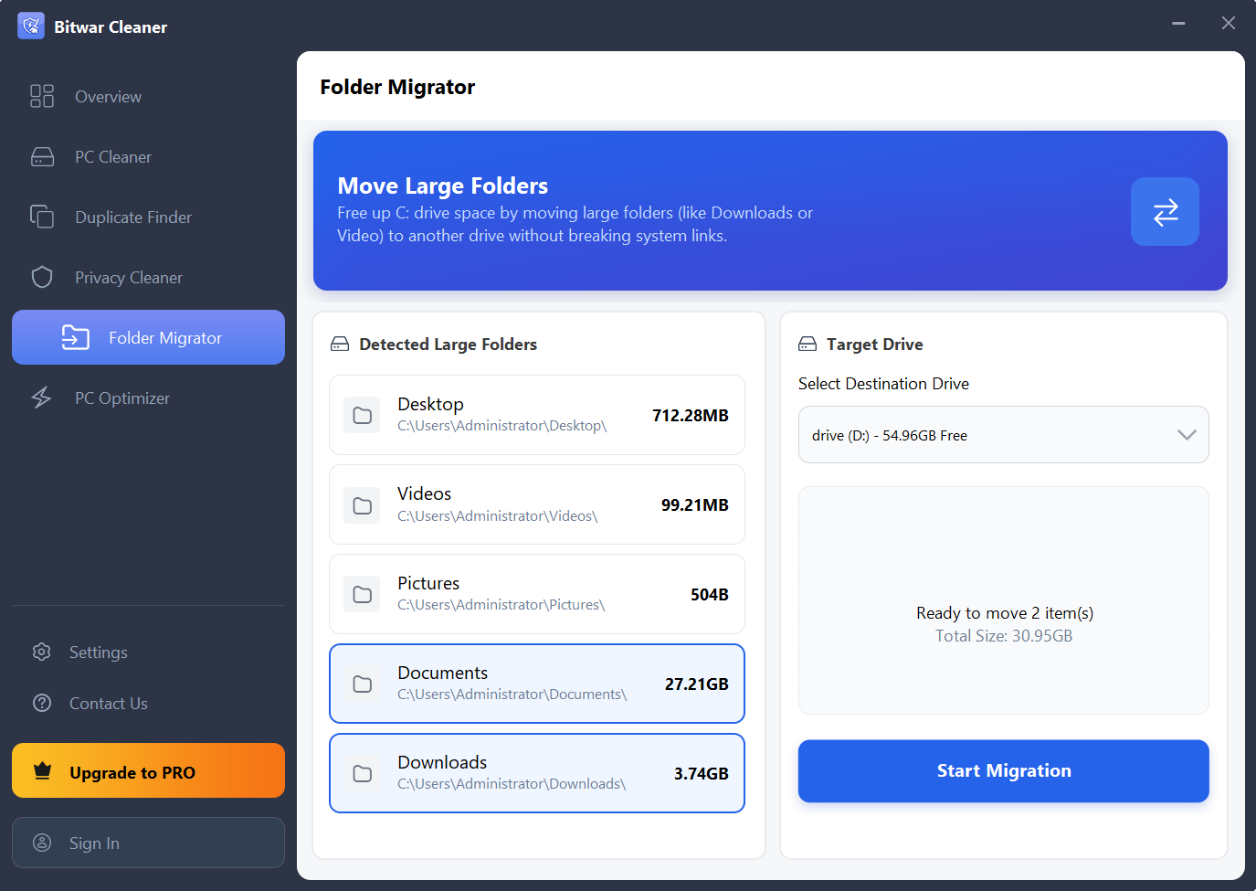 bitwar cleaner-Folder Migrator 2